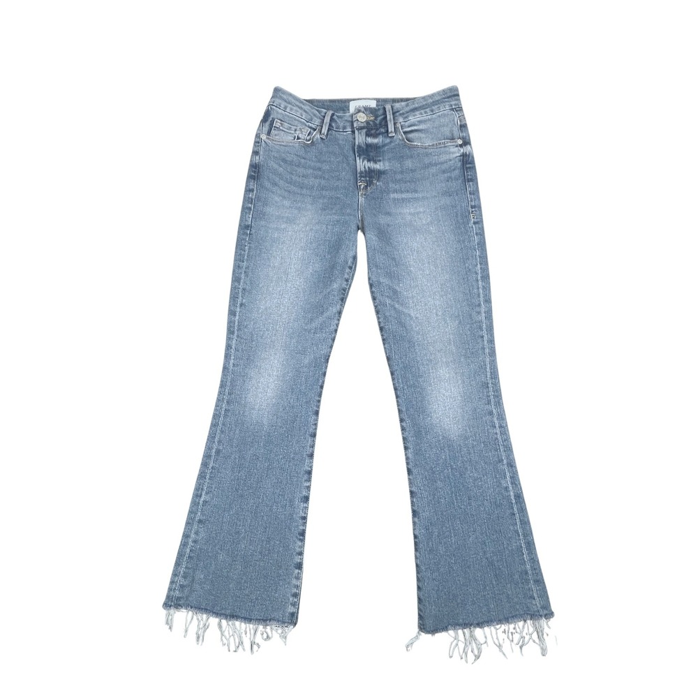 FRAME Le Crop Mini Boot Womens 26 Raw Hem Cropped Bootcut Stretch Jeans Cairo